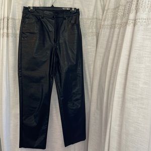 Express Croc Embossed Faux Leather Pants